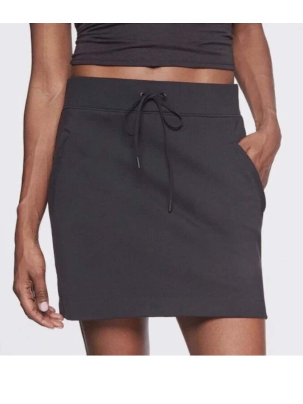 Athleta Sz S Modern Metro Drawstring Waist Tennis Pickleball Skort Black